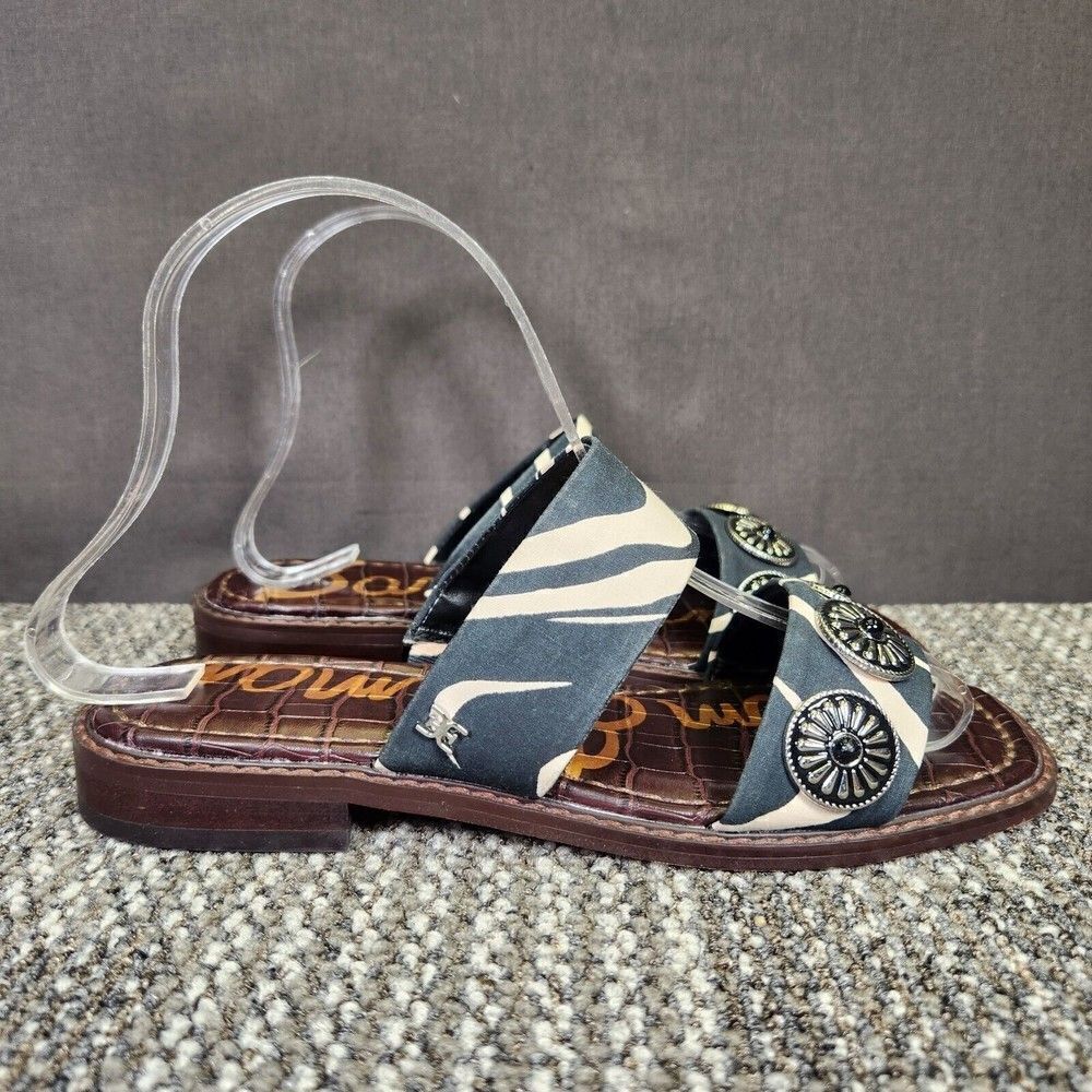 Sam Edelman Hera Womens Size 6M Black Cream Slip On Business Casual Sandals